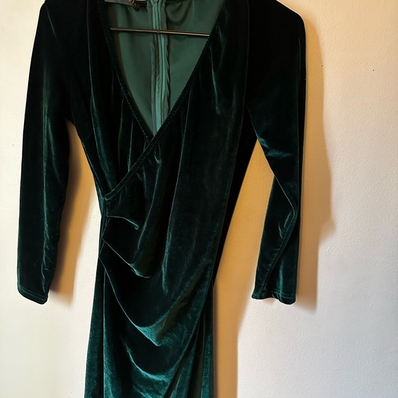 Forrest Green Velvet Wrap
Asymmetrical Dress - Picture 10 of 15